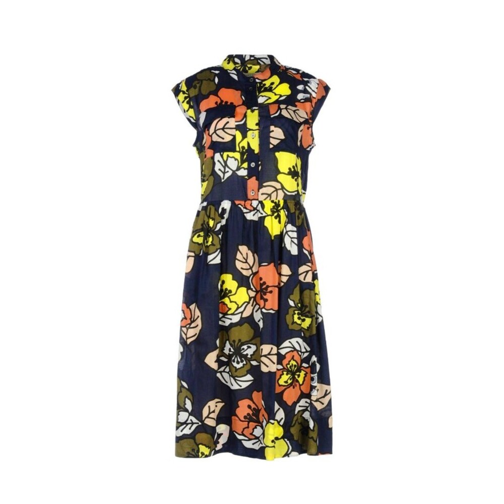 PAUL & JOE SISTER Babine 100% Cotton Floral Button Front Midi Dress SZ 40/US 8